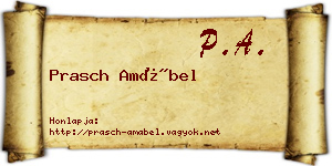 Prasch Amábel névjegykártya